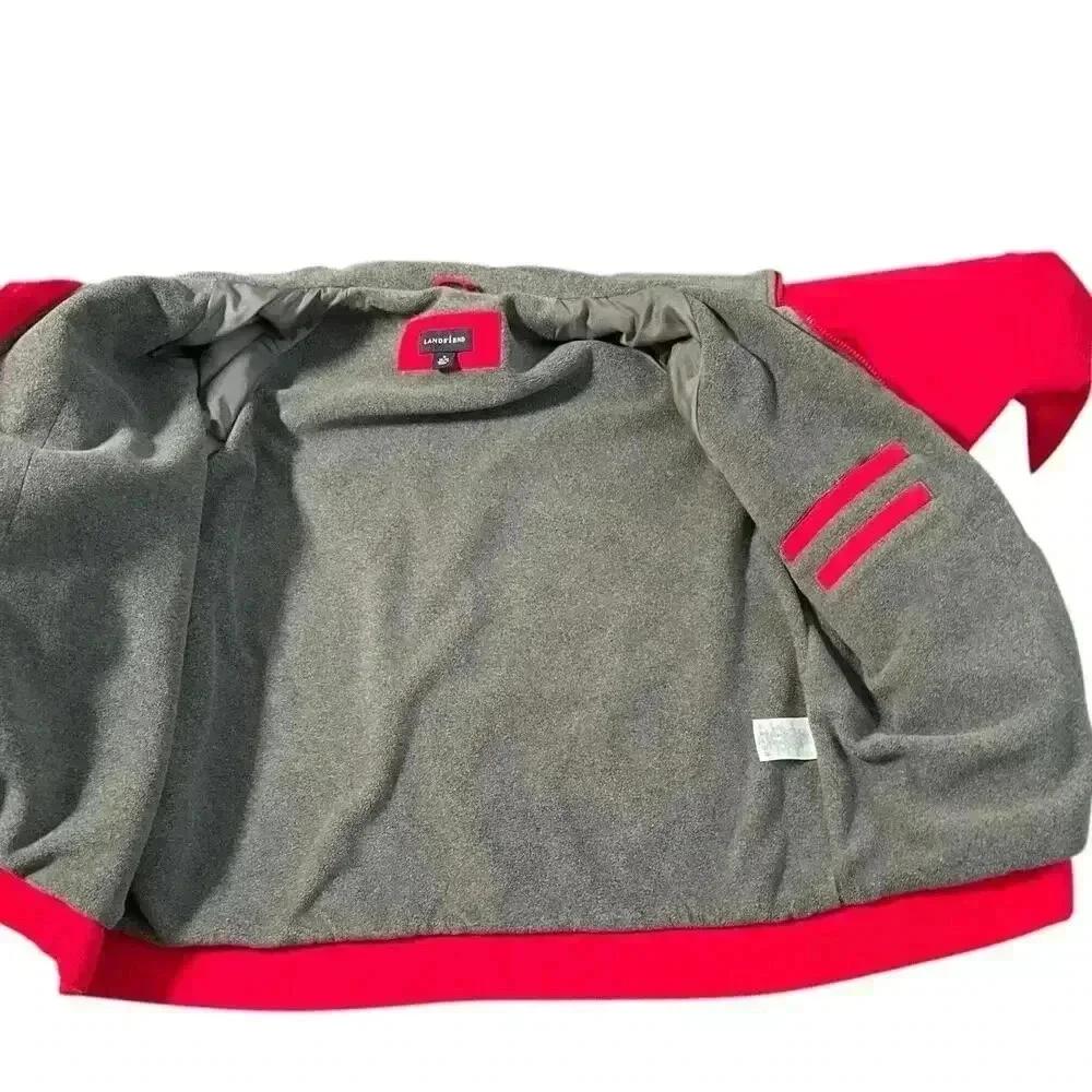 Lands End Men's Fleece Lined Red Warm Soft Shell Jacket Size Medium 38-40